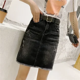 Black Denim Skirt