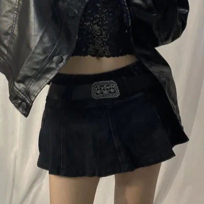 Low-rise Cargo Mini Denim Skirt - Image 9