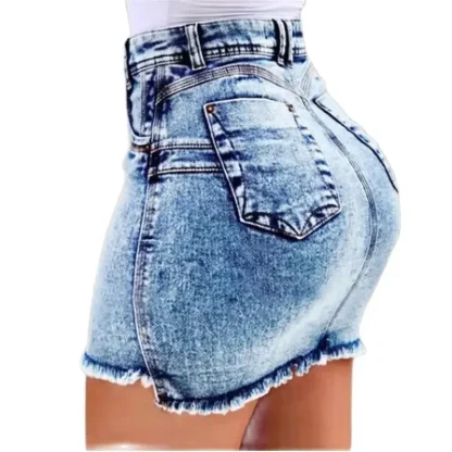 Acid Washed Mini Denim Skirt - Image 6