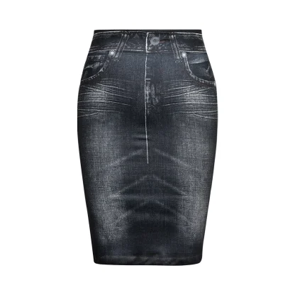 Strechable Mini Denim Skirt - Image 4