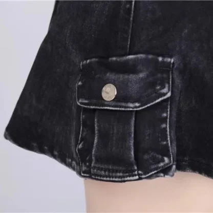 Low-rise Cargo Mini Denim Skirt - Image 7