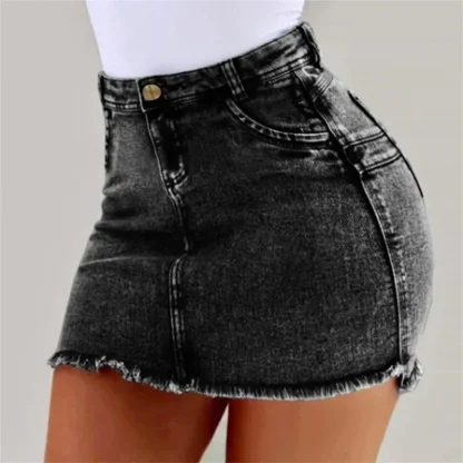 Acid Washed Mini Denim Skirt